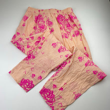 Load image into Gallery viewer, Girls lightweight, floral cotton pants, elasticated, no labels, Inside leg: 57cm, W: 32cm across unstretched, FUC, size 12-14,  