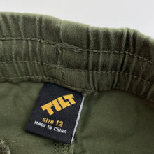 Load image into Gallery viewer, Boys Tilt, khaki stretch cotton pants, elasticated, Inside leg: 66cm, EUC, size 12,  