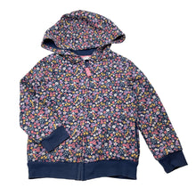 Load image into Gallery viewer, Girls M&amp;S, floral fleece lined zip hoodie sweater, FUC, size 5,  