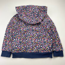 Load image into Gallery viewer, Girls M&amp;S, floral fleece lined zip hoodie sweater, FUC, size 5,  