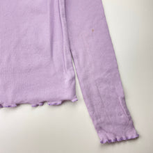 Load image into Gallery viewer, Girls purple, ribbed stretchy long sleeve top, mark right elbow, FUC, size 10,  