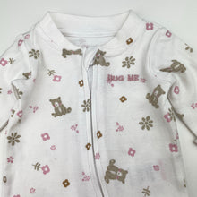 Load image into Gallery viewer, Girls HUGGIES, organic cotton zip coverall / romper, GUC, size 0000,  