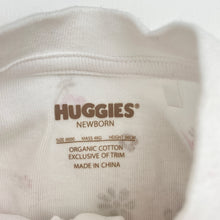 Load image into Gallery viewer, Girls HUGGIES, organic cotton zip coverall / romper, GUC, size 0000,  