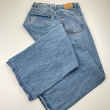 Load image into Gallery viewer, Girls Zara, wide leg distressed denim jeans, adjustable, Inside leg: 60cm, FUC, size 11-12,  