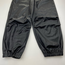 Load image into Gallery viewer, Girls Zara, PU Coated cropped faux leather pants, elaticated, Inside leg: 56cm, EUC, size 13-14,  