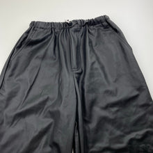 Load image into Gallery viewer, Girls Zara, PU Coated cropped faux leather pants, elaticated, Inside leg: 56cm, EUC, size 13-14,  