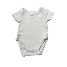 Load image into Gallery viewer, Unisex Baby Berry, white cotton bodysuit / romper, EUC, size 00000,  