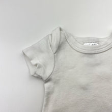 Load image into Gallery viewer, Unisex Baby Berry, white cotton bodysuit / romper, EUC, size 00000,  