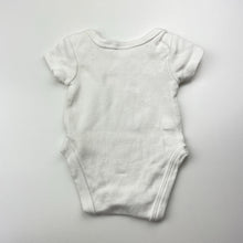 Load image into Gallery viewer, Unisex Baby Berry, white cotton bodysuit / romper, EUC, size 00000,  