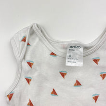 Load image into Gallery viewer, Boys Anko, cotton singletsuit romper, sailboats, FUC, size 0,  