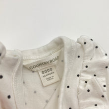 Load image into Gallery viewer, Girls Country Road, organic cotton blend bodysuit / romper, EUC, size 0000,  