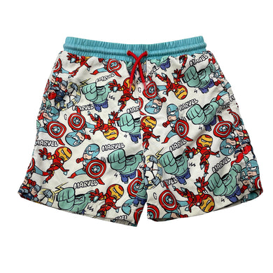Boys Next, Marvel lined board shorts, elasticated, GUC, size 5-6,  