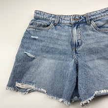 Load image into Gallery viewer, Girls Anko, distressed denim jean shorts, adjustable, GUC, size 12,  