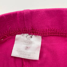 Load image into Gallery viewer, Girls Favourites, pink stretchy leggings, Inside leg: 29.5cm, GUC, size 2,  