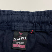 Load image into Gallery viewer, Boys Bauhaus, navy stretch cotton pants, elasticated, Inside leg: 66cm, EUC, size 14,  