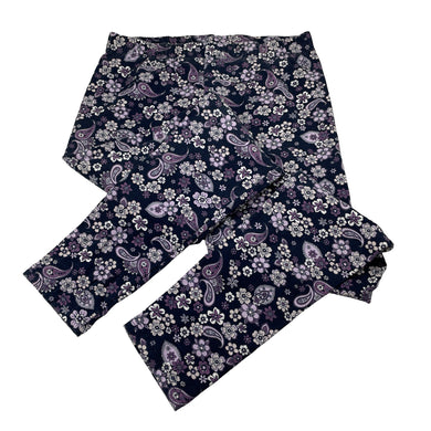 Girls Anko, floral fleece lined leggings, Inside leg: 65cm, FUC, size 14,  