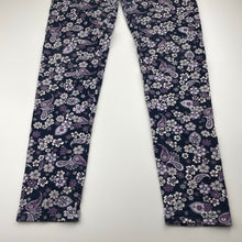 Load image into Gallery viewer, Girls Anko, floral fleece lined leggings, Inside leg: 65cm, FUC, size 14,  