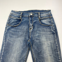 Load image into Gallery viewer, Unisex Minti, stretch denim jeans, adjustable, Inside leg: 72cm, GUC, size 14,  