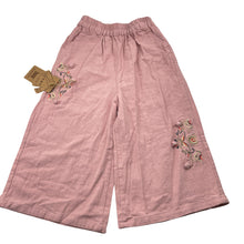 Load image into Gallery viewer, Girls Bu La Ta, embroidered cropped cotton pants, elasticated, Inside leg: 30cm, NEW, size 6,  