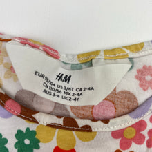 Load image into Gallery viewer, Girls H&amp;M, floral cotton casual dress, FUC, size 3-4, L: 49cm