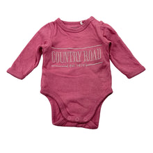Load image into Gallery viewer, Girls Country Road, Heritage embroidered organic cotton bodysuit / romper, GUC, size 0000,  