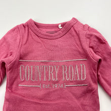 Load image into Gallery viewer, Girls Country Road, Heritage embroidered organic cotton bodysuit / romper, GUC, size 0000,  