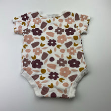 Load image into Gallery viewer, Girls Target, floral organic cotton bodysuit / romper, EUC, size 000,  