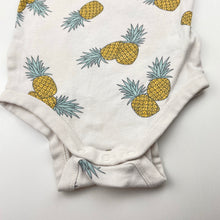 Load image into Gallery viewer, Unisex Target, cotton bodysuit / romper, pineapples, FUC, size 00,  