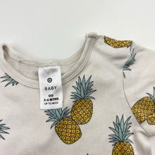 Load image into Gallery viewer, Unisex Target, cotton bodysuit / romper, pineapples, FUC, size 00,  