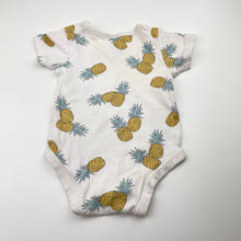 Load image into Gallery viewer, Unisex Target, cotton bodysuit / romper, pineapples, FUC, size 00,  