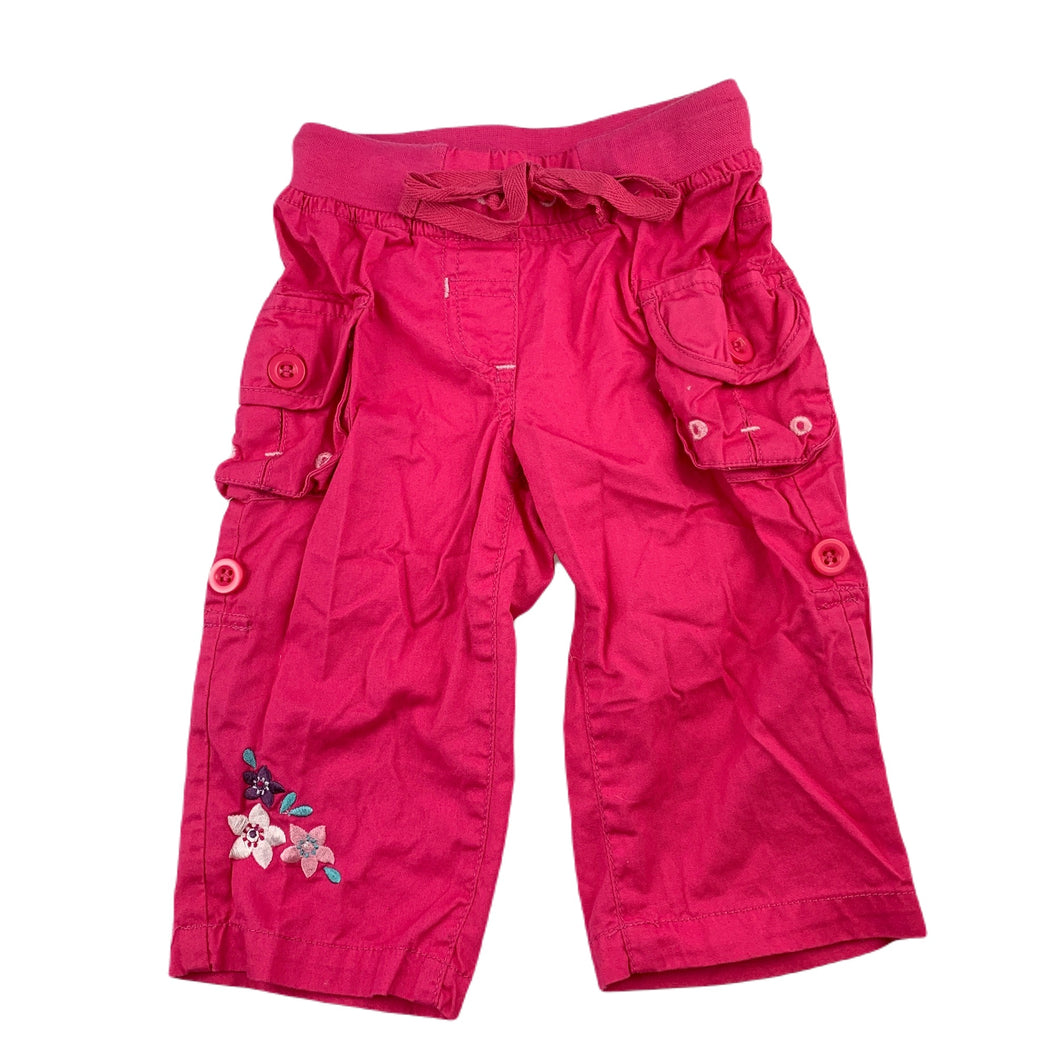 Sprout pink lightweight cotton pants, elasticated, size 00, Pre-loved