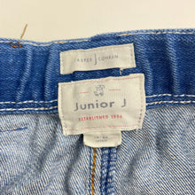 Load image into Gallery viewer, Unisex Junior J, stretch denim jeans, adjustable, Inside leg: 30cm, marks knees, FUC, size 2,  