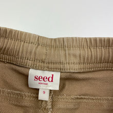 Load image into Gallery viewer, Boys Seed, stretch cotton casual pants, elasticated, Inside leg: 53cm, marks front left leg, FUC, size 9,  