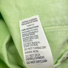 Load image into Gallery viewer, Girls 1964 Denim Co, green stretch denim overalls dress, small marks, FUC, size 3, L: 53cm