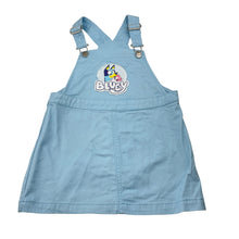 Load image into Gallery viewer, Girls BLUEY, cotton overalls dress / pinafore, light mark, FUC, size 3, L: 50cm
