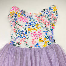 Load image into Gallery viewer, Girls Bonds, stretchy floral &amp; tulle dress, EUC, size 3, L: 47cm