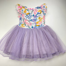 Load image into Gallery viewer, Girls Bonds, stretchy floral &amp; tulle dress, EUC, size 3, L: 47cm