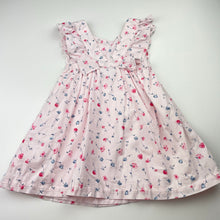 Load image into Gallery viewer, Girls The Little White Co, lined floral cotton dress, light marks, FUC, size 1, L: 44cm 
