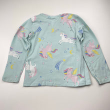 Load image into Gallery viewer, Girls H&amp;M, stretchy long sleeve pyjama top, unicorns, FUC, size 4,  