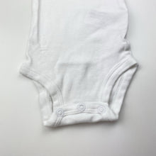 Load image into Gallery viewer, Unisex Carters, white cotton bodysuit / romper, EUC, size 0000,  