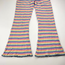 Load image into Gallery viewer, Girls GHANDA, ribbed knit bootcut pants, elasticated, Inside leg: 49cm, FUC, size 7-8,  