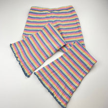 Load image into Gallery viewer, Girls GHANDA, ribbed knit bootcut pants, elasticated, Inside leg: 49cm, FUC, size 7-8,  