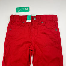Load image into Gallery viewer, Boys Target, red stretch cotton pants, adjustable, Inside leg: 30.5cm, NEW, size 2,  
