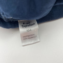 Load image into Gallery viewer, Boys Topolino, lightweight cotton pants, elasticated, Inside leg: 36.5cm, wash fade, FUC, size 4,  