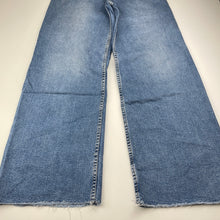 Load image into Gallery viewer, Girls Zara, wide leg stretch denim jeans, adjustable, inside leg: 64.5cm, GUC, size 13-14,  