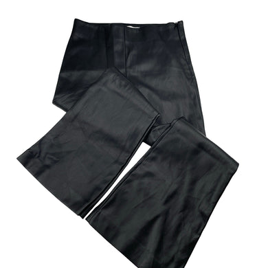 Girls Zara, black faux leather pants, elasticated, Inside leg: 51cm, EUC, size 9,  