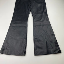 Load image into Gallery viewer, Girls Zara, black faux leather pants, elasticated, Inside leg: 51cm, EUC, size 9,  