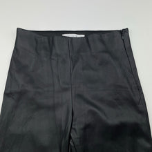 Load image into Gallery viewer, Girls Zara, black faux leather pants, elasticated, Inside leg: 51cm, EUC, size 9,  