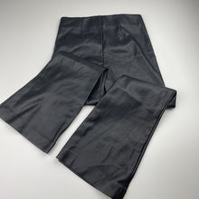 Load image into Gallery viewer, Girls Zara, black faux leather pants, elasticated, Inside leg: 51cm, EUC, size 9,  