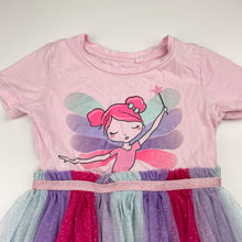 Load image into Gallery viewer, Girls Anko, cotton &amp; tulle party dress, light mark right shoulder, FUC, size 4, L: 50cm